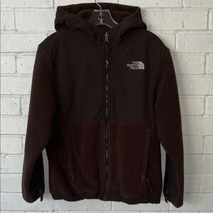 The North Face Girls Chocolate Brown Denali Full Zip Fleece Jacket with Polartec